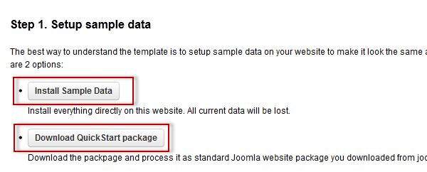 Download sample data package