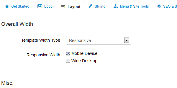 Parameters to control layout dimensions