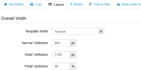 Layout configuration by template parameters